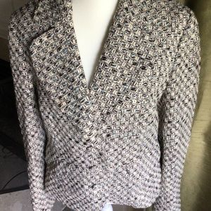 Loft  blazer size 8, tan brown light blue